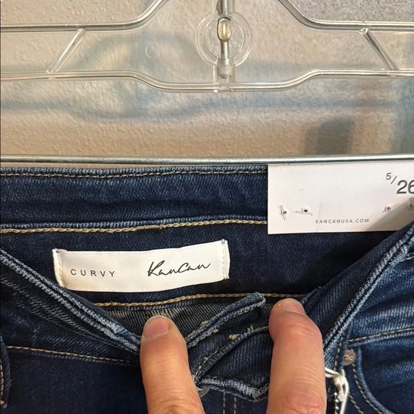 NWT KanCan Women's High Rise Bellbottom Flare Jeans in Dark Blue - Picture 3 of 12